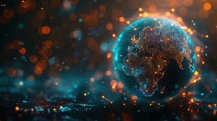 The world wide web in the form of a globe in the phone. global internet connection