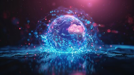 Obraz premium The world wide web in the form of a globe in the phone. global internet connection