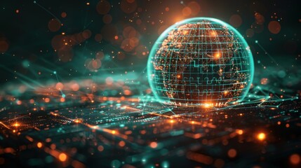 The world wide web in the form of a globe in the phone. global internet connection