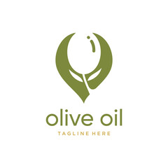 Olive logo design element with creative concept vector idea