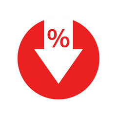 Arrow down with percentage icon