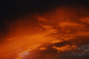 Background with sunset and orange clouds. Colombia