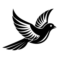Flying bird logo silhouette vector art illustration