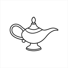 magic lamp vector line art