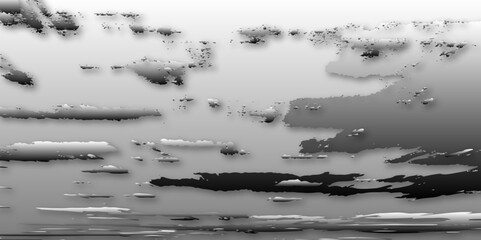 Difference type abstract 3D art paper cut monochrome height map topographical pattern, smooth gradients of white, black and grey abstract paper art with layer lines creating of depth and contour.