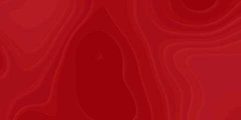 Difference type abstract 3D art paper cut monochrome height map topographical repeating pattern, smooth gradients of red abstract paper art with layer lines creating of depth and contour.