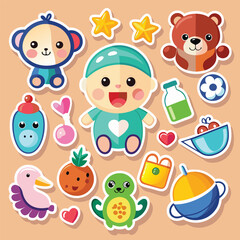 cute baby sticker set