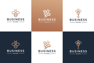 collection of bee logos