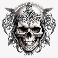 Naklejka premium Celtic Skull Ornament