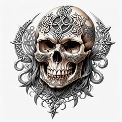 Naklejka premium Celtic Skull Ornament