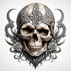 Fototapeta premium Celtic Skull Ornament