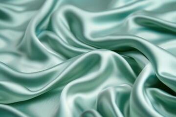 Fototapeta premium Iridescent Green blue satin surface. Color cloth. Generate Ai