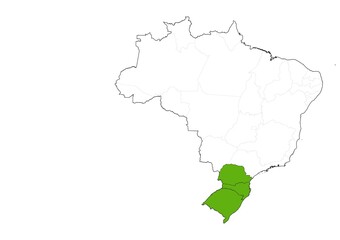 Mapa de la región Sur de Brasil 