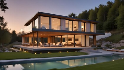 Modern luxury ecology house in elegent and luxurious look