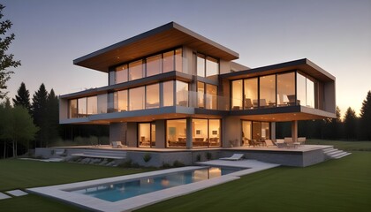 Modern luxury ecology house in elegent and luxurious look