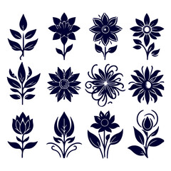 Obraz premium Creative Botanical set with flowers Design.