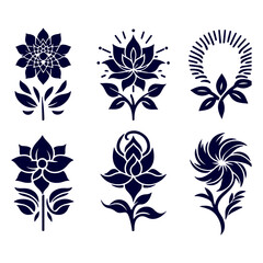 Fototapeta premium Creative Botanical set with flowers Design.