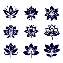 Fototapeta premium Creative Botanical set with flowers Design.