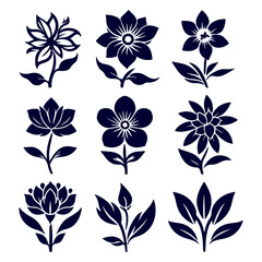 Creative Botanical set with flowers Design.