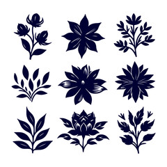 Creative Botanical set with flowers Design.