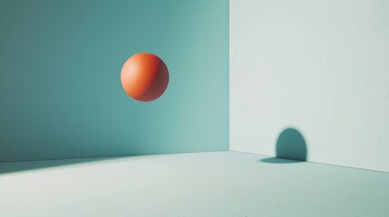 A minimalist scene with a single juggling ball, set against a plain background with minimal distractions
