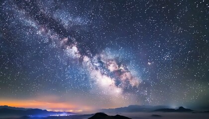 Beautiful galaxy and nebula in the night sky. Starry background perfect for astronomy and science enthusiasts. Glowing cosmic light and planets create an abstract and mystical 