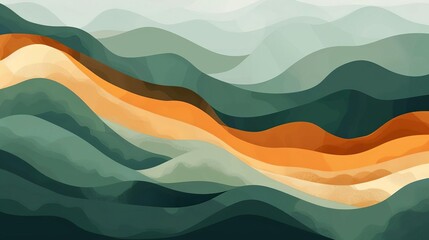 Abstract Waves Pattern in Earthy Tones