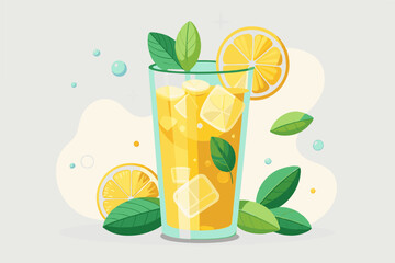 Summer refreshing drink lemonade juice 