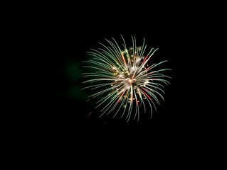 Fototapeta premium A large firework bursts in the sky - 18.3MP - created with AI
