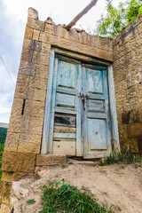 Ruins of the Caucasian mountain village of Gamsutl in Dagestan, Russia