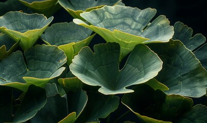 Leaves of Ginkgo Biloba.