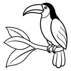 flying toucans sit on a stick Illustrations Vectors

