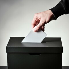 ballot paper being dropped into a ballot box