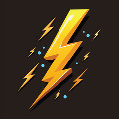 Bright yellow lightning bolt on a dark background.