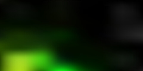 Dark green, yellow vector abstract blur drawing.