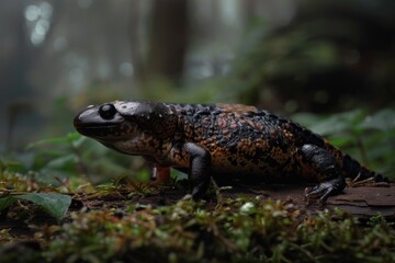 Chinese Giant Salamander, Macro,Left side view