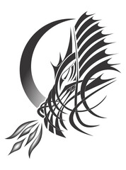 Dragon Head with Fire Moon