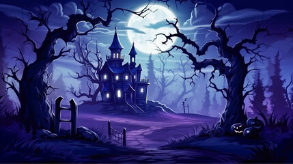 Spooky Halloween Dark Scene Background HD