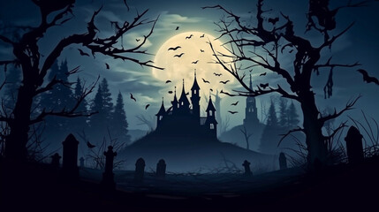 Spooky Halloween Dark Scene Background HD