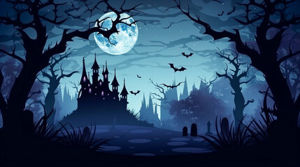Spooky Halloween Dark Scene Background HD