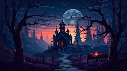 Dark Scene Halloween Ghost With Scary Background