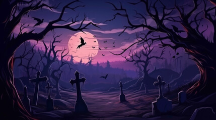 Dark Scene Halloween Ghost With Scary Background