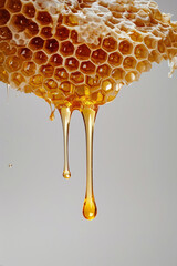 floating honeycomb dripping with honey