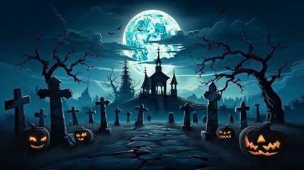 Dark Scene Halloween Ghost With Scary Background