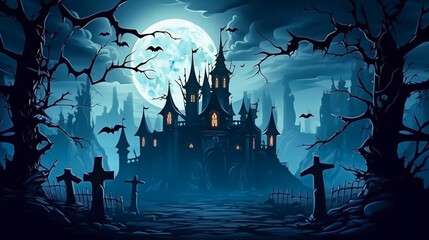 Dark Scene Halloween Ghost With Scary Background