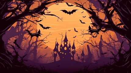Dark Scene Halloween Ghost With Scary Background