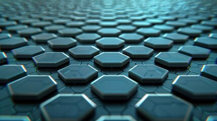 Fototapeta premium Abstract Hexagon Pattern in Teal and Black