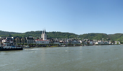 Obraz premium Stadt Boppard am Rhein, Rhein-Hunsrück-Kreis, Rheinland-Pfalz, Deutschland, Aufnahme: 27.06.2024