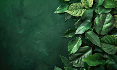 Fototapeta premium Green Leaves Background with Copy Space