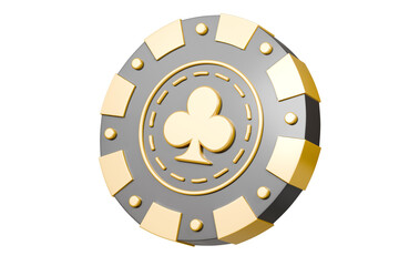 Obraz premium 3d Casino gold coin chip icon isolated on purple background. Casino token for gamble games concept, Casino token chip concept. 3d gold casino chip icon. 3d render.